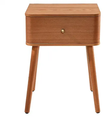 Zdjęcie produktu dla Stolik nocny KARL 1-szufladowy z zaokrąglonymi frontami, szerokość 42 cm