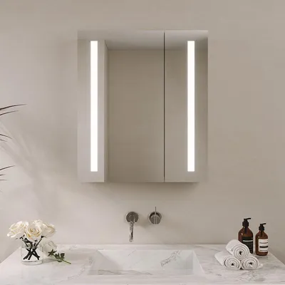 Produktbild von AQUABATOS LED Spiegelschrank 60 x 70 cm Badspiegelschrank mit Beleuchtung Antibeschlag Dimmbar Kaltweiß Badschrank Wandschrank