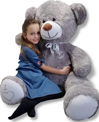 Zdjęcie produktu dla Szary miś przytulanka 160 cm - duża przytulanka XL - z haftowanym sercem