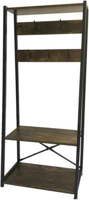Image de Porte-manteau robuste avec étagère à chaussures, hauteur 136 cm, idéal pour l'entrée