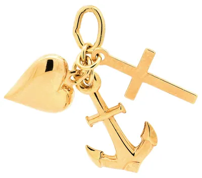 Produktbild von Gold Anhänger Glaube-Liebe-Hoffnung massiv 585 - 14 Karat Gold