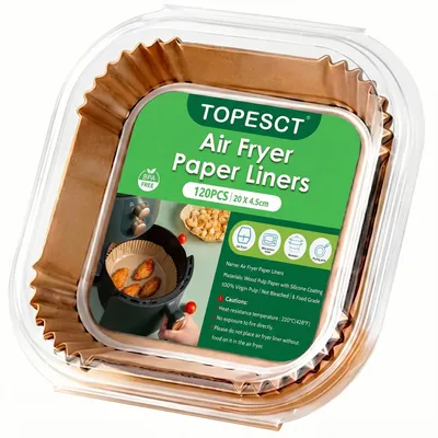 Produktbild von 120 Backpapier für Heißluftfritteuse 4,5L-8L, BPA freier(20CM*20CM)