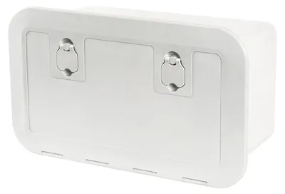 Image de Compartiment verrouillable blanc 500 x 250 mm, couvercle en F, 1 pièce
