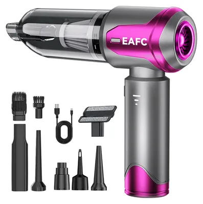 Produktbild von Akku-Handstaubsauger Auto kabellos bürstenlos Nass-Trocken, Grau/Pink