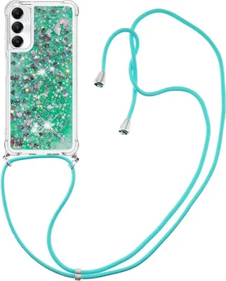 Produktbild von Samsung Galaxy A05s Hülle - Coverup Liquid Glitzer Back Cover mit Handykette - Grün