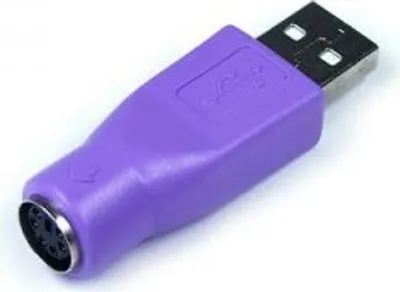 Produktbild von USB 2.0 Adapter, USB-A Stecker > PS/2 Buchse (violett, für Kombo Tastatur)
