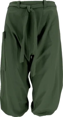 Produktbild von Baggy Shorts, Sarouel Hose - Khakigrün, Damen, Baumwolle, Größe: M