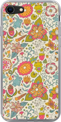 Produktbild von MuchoWow® Handyhülle Schutzhülle Hülle für Telefoonhoesje iPhone 8 Mädchen - Kaninchen - Frosch - Muster - Mädchen - Kinder - Kinder - Kind Silikon Softcase Handy Hülle - Schutzhaube