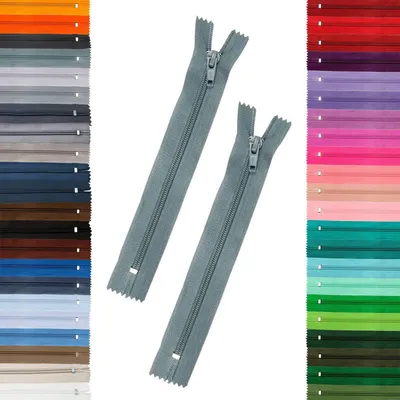 Produktbild von 2 Reißverschlüsse 5mm spiral, 18cm, unteilbar, Autolock, Farbe frei wählbar, Farbe:913 taubengrau