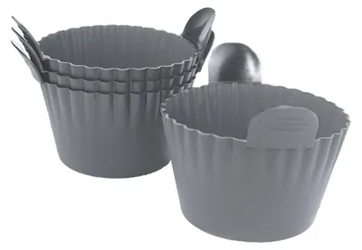 Produktbild von Eierkocher für die Heißluftfritteuse, Silikon-Cupcake-Backförmchen, antihaftbeschichtete Muffinform, wiederverwendbare Auflaufförmchen für Heißluftfritteusen