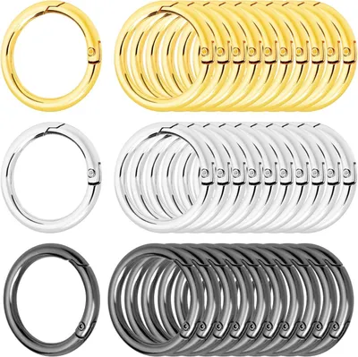 Imagen del producto de Mosquetón de aleación de zinc, 27 mm, paquete de 30 unidades, para llaveros
