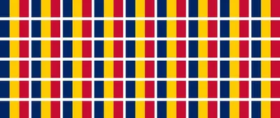 Produktbild von Mini Aufkleber Set - Pack glatt - 20x12mm - selbstklebender Sticker - Tschad - Flagge / Banner / Standarte fürs Auto, Büro, zu Hause und die Schule - 54 Stück