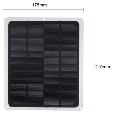 Zdjęcie produktu dla Panel słoneczny 12 V DC, 10 W z portem USB i ładowarką samochodową do akumulatorów 12 V – kompletny zestaw akcesoriów do biwakowania, wędrówek, wędkowania i wspinaczki