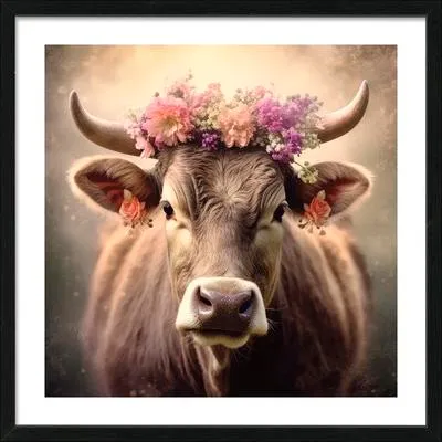 Produktbild von Gerahmtes Bild Schwarzwaldkühe I 53x53 cm
