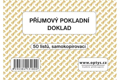 Produktbild von 1318 - Příjmový jedn. doklad A6, 50 l., NCR