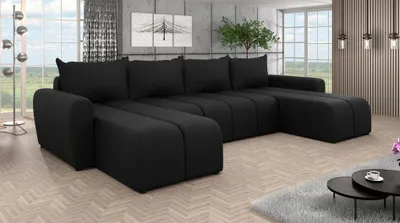 Obrázek produktu pro Elegantní sedací souprava do U AMANDA 2 - černá