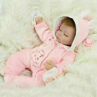 Produktbild von 43cm reborn Baby Puppe Lebensecht Handgefertigt Weich Silikon-Vinyl Mädchen