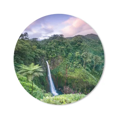 Produktbild von MuchoWow® Mauspad Mousepad Wasserfall - Sonnenuntergang - Dschungel 20x20 cm - Mousepads - Maus Mat - Pad - Mausunterlage - Schreibtischmatte