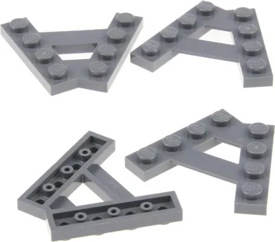 Produktbild von 4x Lego Keil Bau Platte modifiziert 1x4 dunkel grau schräg A-Form 6133811 15706