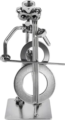 Immagine prodotto di BRUBAKER Figura di musicista a vite con violoncello - Figura di violoncellista in ferro lavorata a mano - Figura di musicista a corda in metallo decorazione regalo per violoncellisti