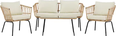 Zdjęcie produktu dla Ortigia zestaw wypoczynkowy 1 sofa, 2 fotele, 1 stolik kawowy naturalny.
