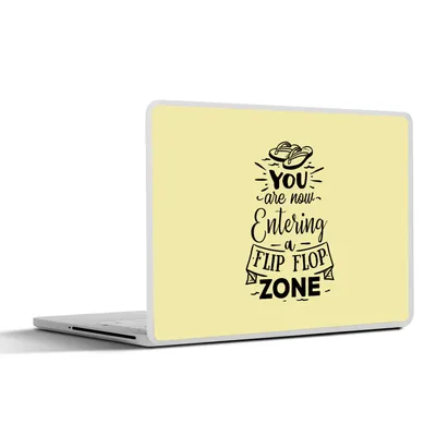 Produktbild von MuchoWow® Laptop Aufkleber Sticker Cover Sommer - Pantoffeln - Gelb 30x21 cm - Sticker für Laptop - Selbstklebend