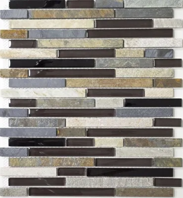 Produktbild von Mosaikfliese Transluzent beige braun grau schwarz Verbund Glasmosaik Crystal Stein MOS86-0206_f