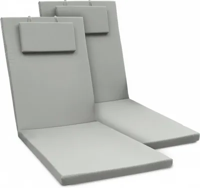 Image de Beautissu Lot de 2 coussins pour chaise longue Loft RL, 200 x 60 x 5 cm, gris clair