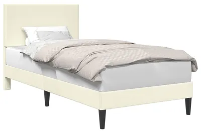 Produktbild von vidaXL Bettrahmen mit Kopfteil Creme 90 x 200 cm Cordstoff