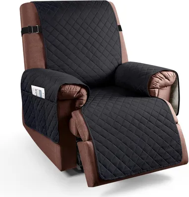 Image de Housse de fauteuil imperméable, noire, antidérapante, pour fauteuil relax, 1 pièce, protection pour meubles