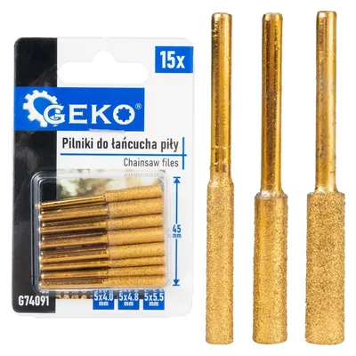 Immagine prodotto di Set-kit lime per affilatura catene da motosega 15 pezzi Geko