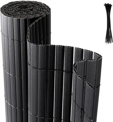 Imagen del producto de Panel protector de PVC para privacidad – Valla y protección para jardín y balcón – color gris, 0.9 x 5 metros