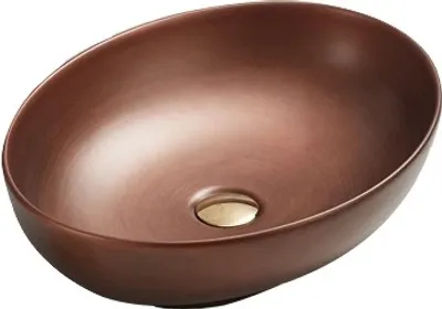 Produktbild von Badezimmer Waschbecken Arbeitsplatte Waschschüssel Kupfer Oval 52x39,5x13 cm