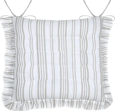 Zdjęcie produktu dla STOF | Poduszka na krzesło – poduszka dekoracyjna – poduszka do siedzenia – biało-szara – 38 x 38 cm – dwustronna – 1 sztuka – z dodatkiem bawełny