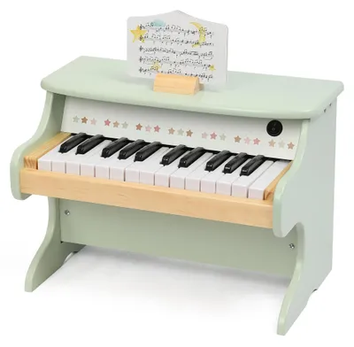 Houten Kinderpiano, 25 Tasten, elektronische Klänge, ab 3 Jahren