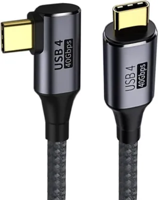Immagine prodotto di PremiumCord USB4 Gen 3x2 40Gbps 8K@60Hz 240W, Thunderbolt, 1,2 m curvo