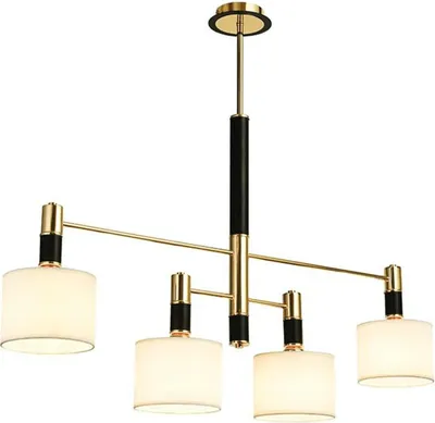 Immagine prodotto di ACA Lighting lampada a sospensione 4XE14 metallo oro/nero + paralume bianco D100XH83CM MIZAR EG224P100BG