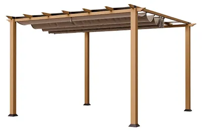 Produktbild von Paragon Outdoor Aluminium Pergola Florida 1111 Holzoptik hellbraun 350x350x235 cm