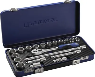 Productafbeelding van Steeksleutels set, 20-delig, 3/8 inch, sleutelmaten 8-22 mm, 30 tanden, zeshoekig