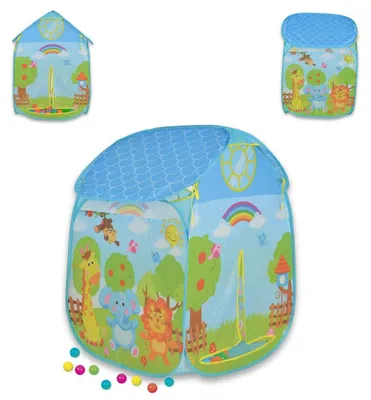 Produktbild von Moni Kinderspielzelt Zoo 995-5001C, Spielhaus, Bällebad, 50 bunte Spielbälle