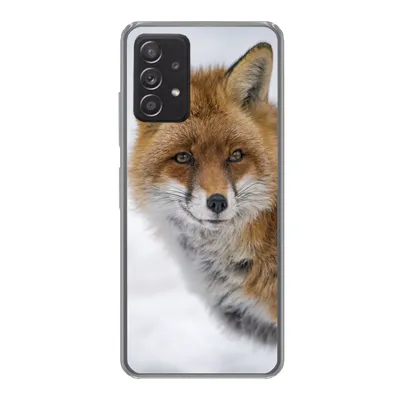 Produktbild von MuchoWow® Handyhülle Schutzhülle Hülle für Samsung Galaxy A53 5G Fuchs - Porträt - Schnee Silikon Softcase Handy Hülle - Schutzabdeckung