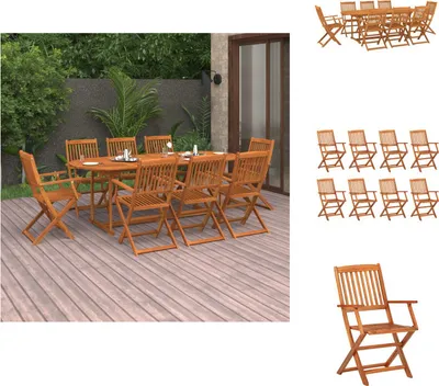 Produktbild von vidaXL 9-tlg. Garten-Essgruppe Massivholz Akazie -  Gartenmöbel-Sets