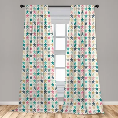Immagine prodotto di Abakuhaus, tende per finestre, motivo a stelle e pois, set composto da 2 pannelli, 150 x 245 cm