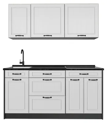 Imagen del producto de Cocina para solteros Vicco R-Line Blanco casa de campo/Antracita 160 cm sin encimera, Model 67689