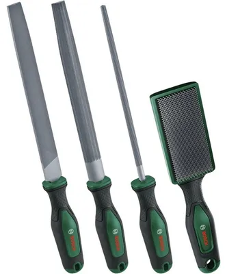 Imagen del producto de Juego de limas de 200 mm / 8" para herramientas manuales, con cepillo, de 4 piezas