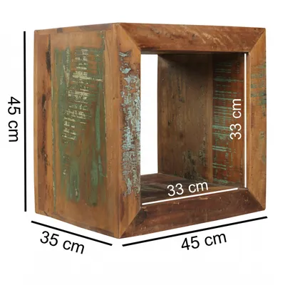 Obrázok produktu pre Bočný stolík Calcutta 45 x 45 x 35 cm | Masívne drevo Cube