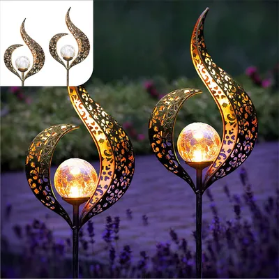Produktbild von GADGY® Solarlampen für außen Garten 2er Set - Wasserdichte Solar Leuchten Garten als Garten Deko draußen - LED Laternen für draußen - Gartenleuchten solar