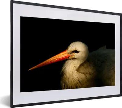 Produktbild von MuchoWow® MuchoWow® Gerahmtes Poster Vogel - Schnabel - Federn 60x40 cm - Poster mit zchwarzem Bilderrahmen - Schlafzimmer - Plakat in Rahmen - Drucken