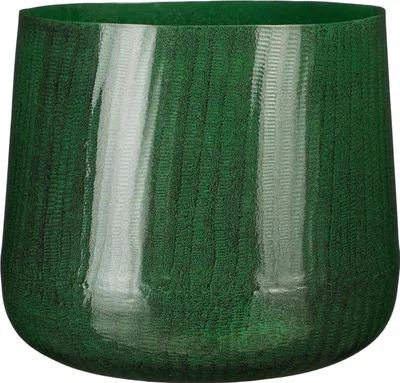 Image de Mica Decorations Benson Pot de fleurs - H24 x Ø26 cm - Métal - Vert foncé