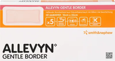 Zdjęcie produktu dla Allevyn Gentle Border 10x20 cm bandaż piankowy 5 szt